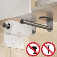 Adhesive Paper Towel Holder For Kitchen Napkin Rack Toilet Paper Holder Tissue Dispenser Cabinet Storage Bathroom Accessories