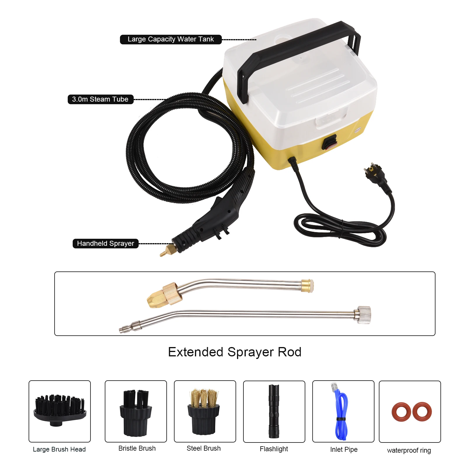 1800W draagbare stoomreiniger 4L capaciteit snelle verwarming hogedruktemperatuur stoomreiniger voor auto keuken airconditioner