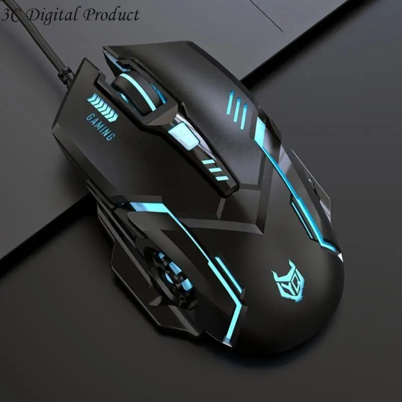 

Corded Gaming Mouse LED RGB Backlit Adjustable 3600 DPI Ergonomic USB Mice Gamer Q84A