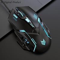 Corded Gaming Mouse LED RGB Backlit Adjustable 3600 DPI Ergonomic USB Mice Gamer Q84A