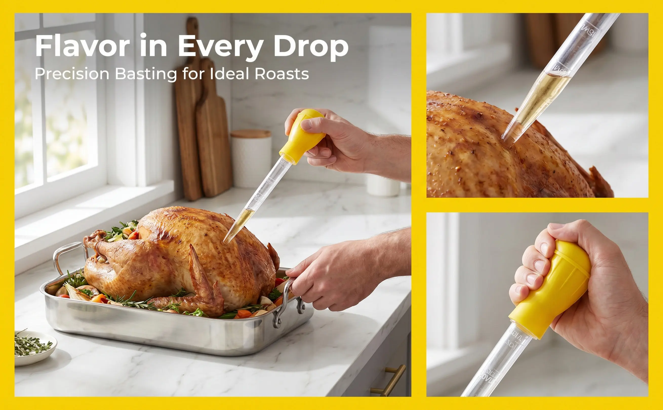 Turkey Marinade Baster Meat Injection Tool for Roasting Bbq Grilling Baking Stir Frying Seasoning Sauce Flavor Kitchen