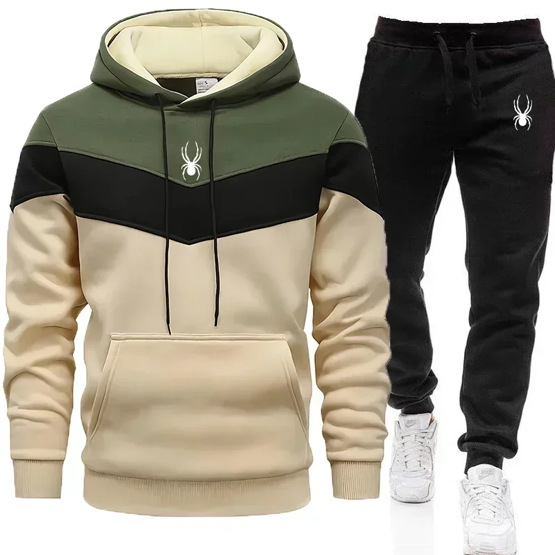 2025 Spider Tracksuit Jogging Hoodie Hot High Quality Men's Wear Casual Sweatshirt Suit Sweatshirt for Men Daily Tricolor