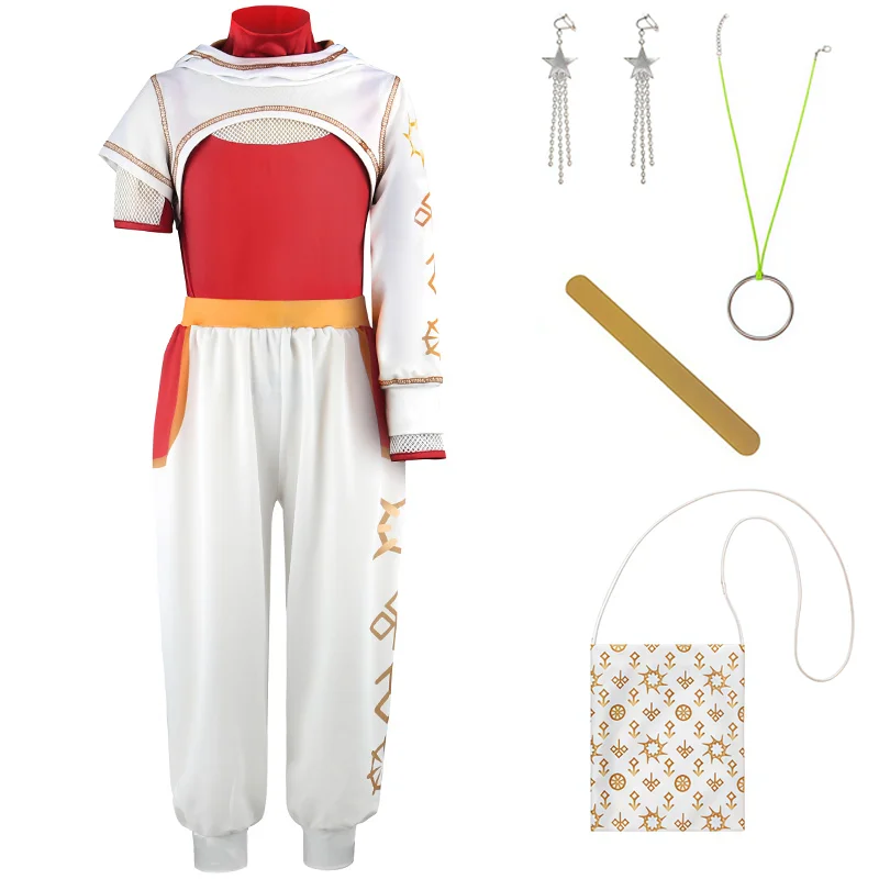 

Girl Nova Costume Set For Kids Zombie Top+Pants With Accessories For Children Halloween Cosplay Cheerleader Dress Up 3PCS Outfit