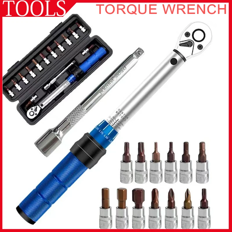 

2-24nm Torque Wrench Ratchet Bi-directional Rotation High Precision Wrench Set of 15 Pieces Customized Bicycle Repair Tools
