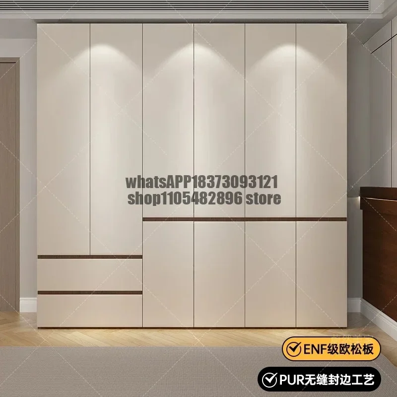 Handle-free wardrobe household bedroom 18mm thickened board combination cabinet modern simple segmented wardrobe