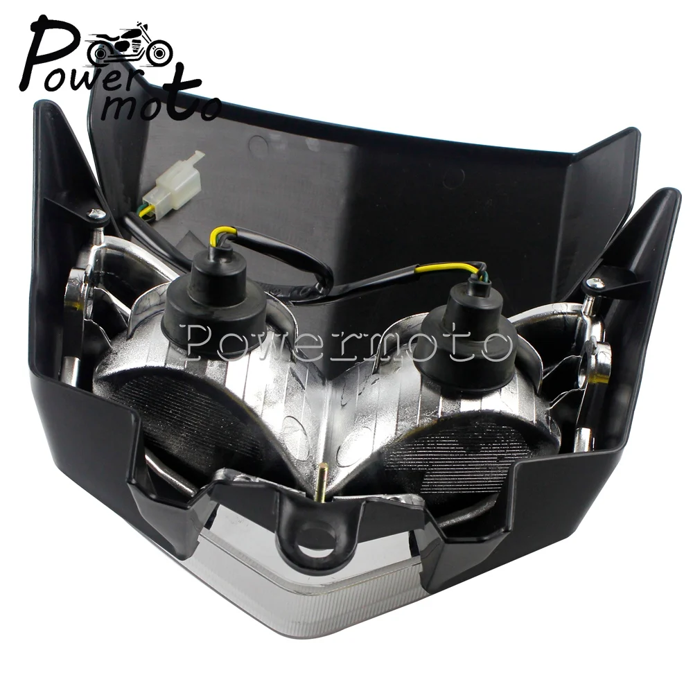 Motocicleta preto frente farol & fender kit carenagem de plástico para kawasaki klx 250 sf x 250 klx250s motocross cabeça lâmpada paralama