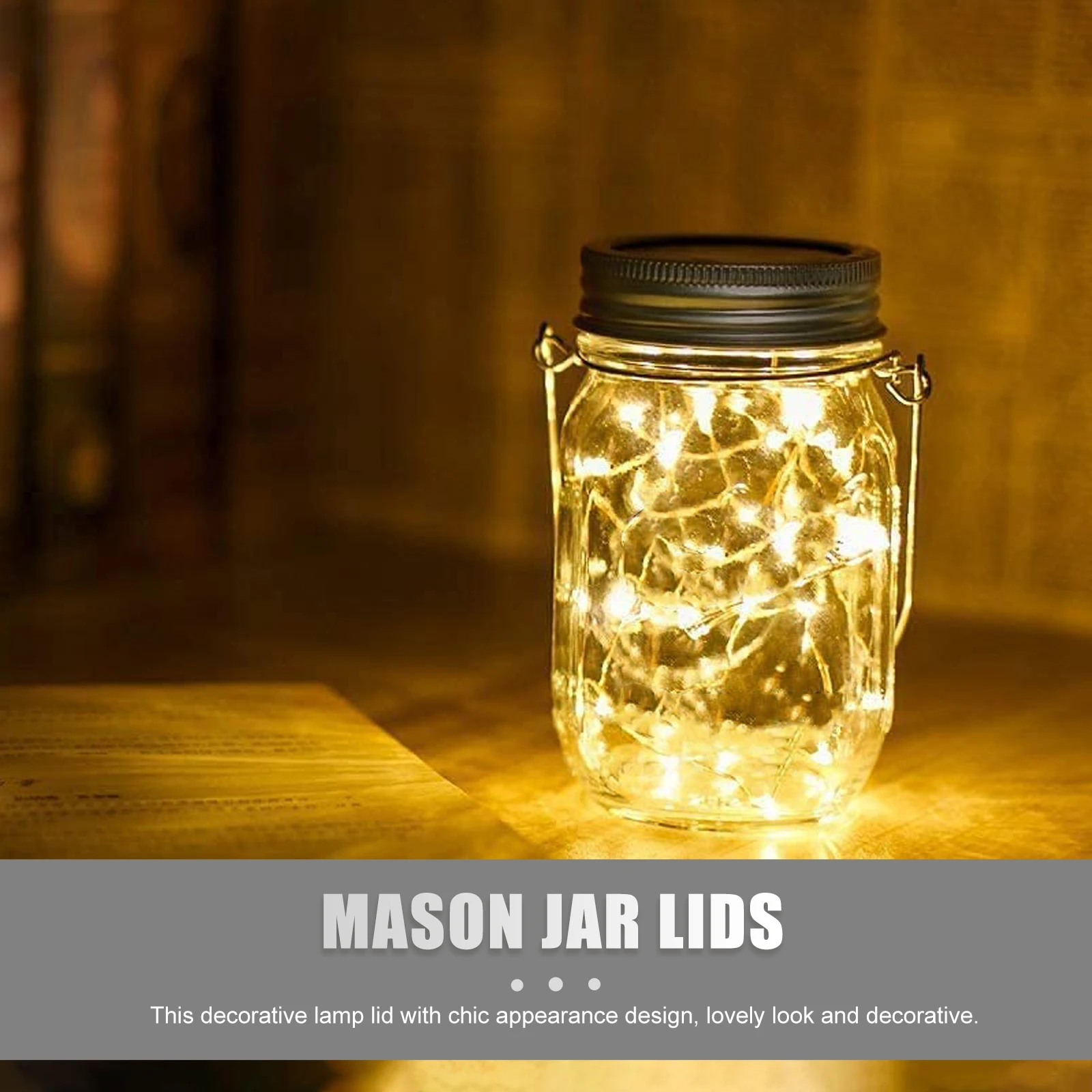 

6 Sets LED Stainless Steel Aluminum Lamp Lids Outdoor Jar String Light Patio Decor Holiday Lighting Garden Balcony