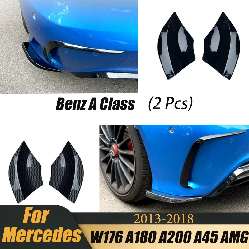 

For Mercedes-Benz A Class W176 A180 A200 A45 AMG 2 Pcs 2013-2018 Car Rear Bumper Side Diffuser Splitter Lip Spoiler Accessories