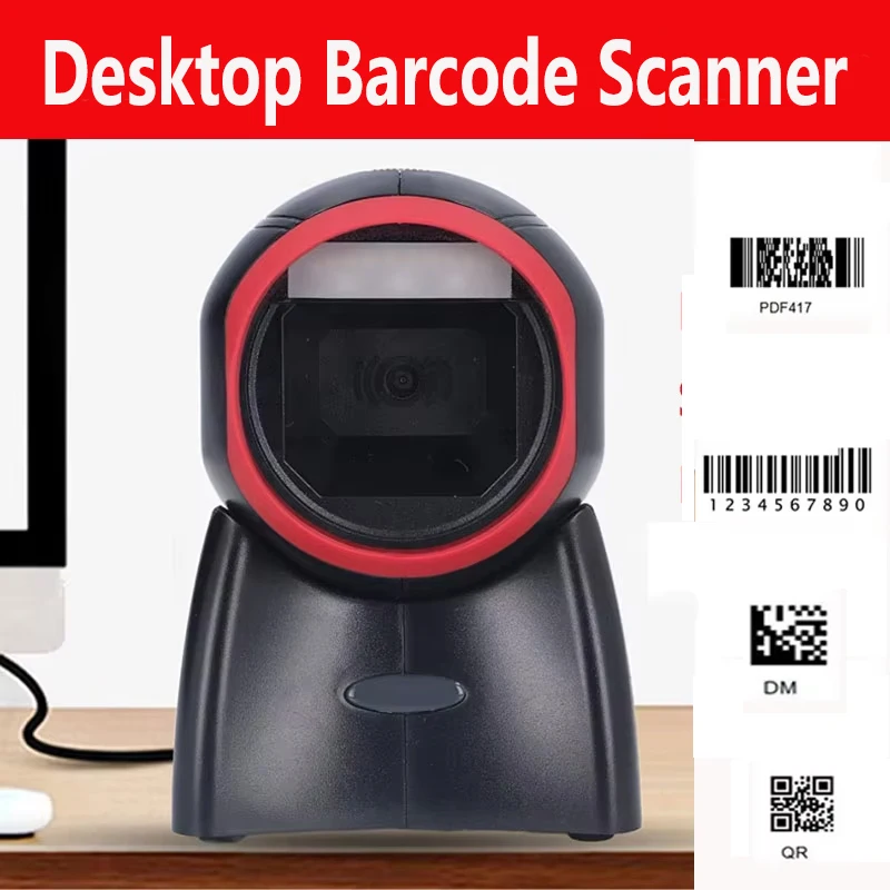 2D Omnidirectional Barcode Scanner 1D 2D QR Code Desktop Auto Sense Bar Code USB PDF417 Data Matrix Reader Fast Scanning