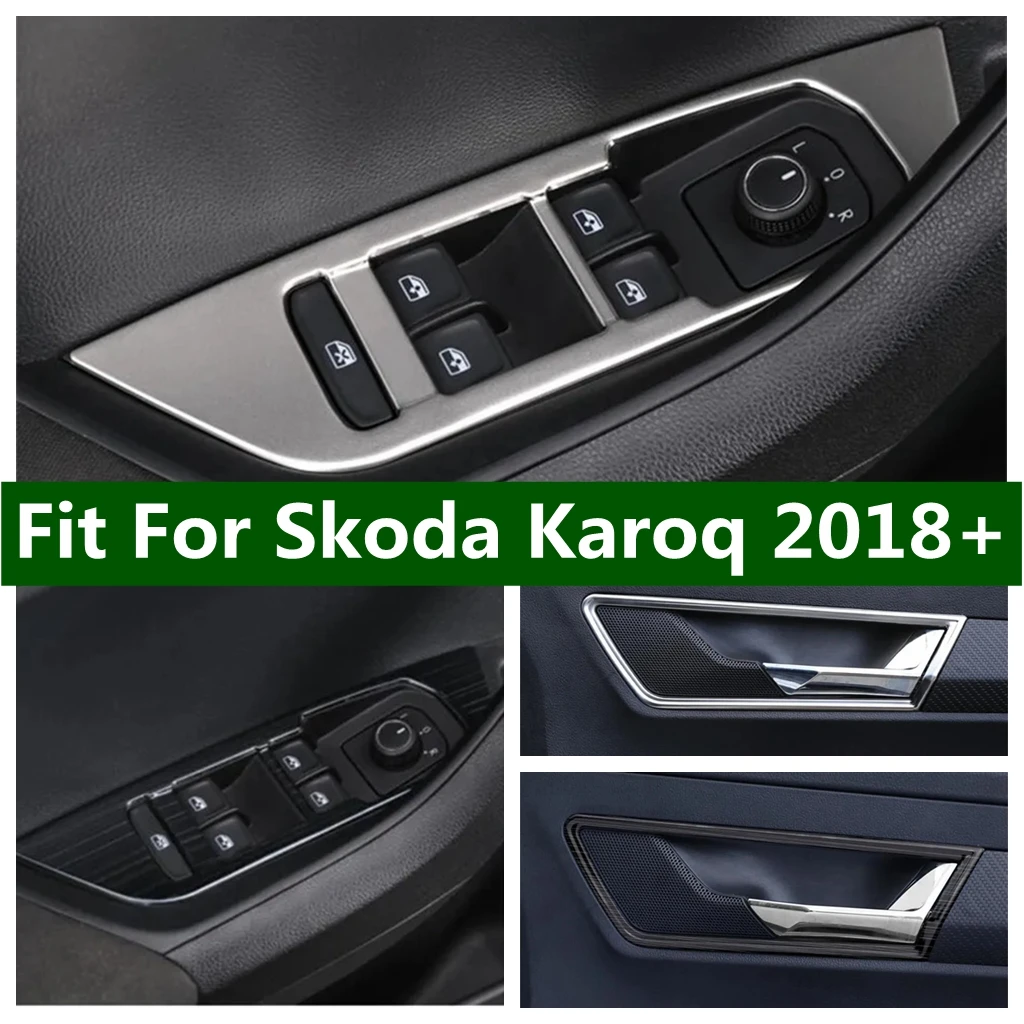 

Car Accessories Interior Door Handle Bowl Trim Sticker Cover Stainless Steel Molding Set Styling Fit For Skoda Karoq 2018 - 2022