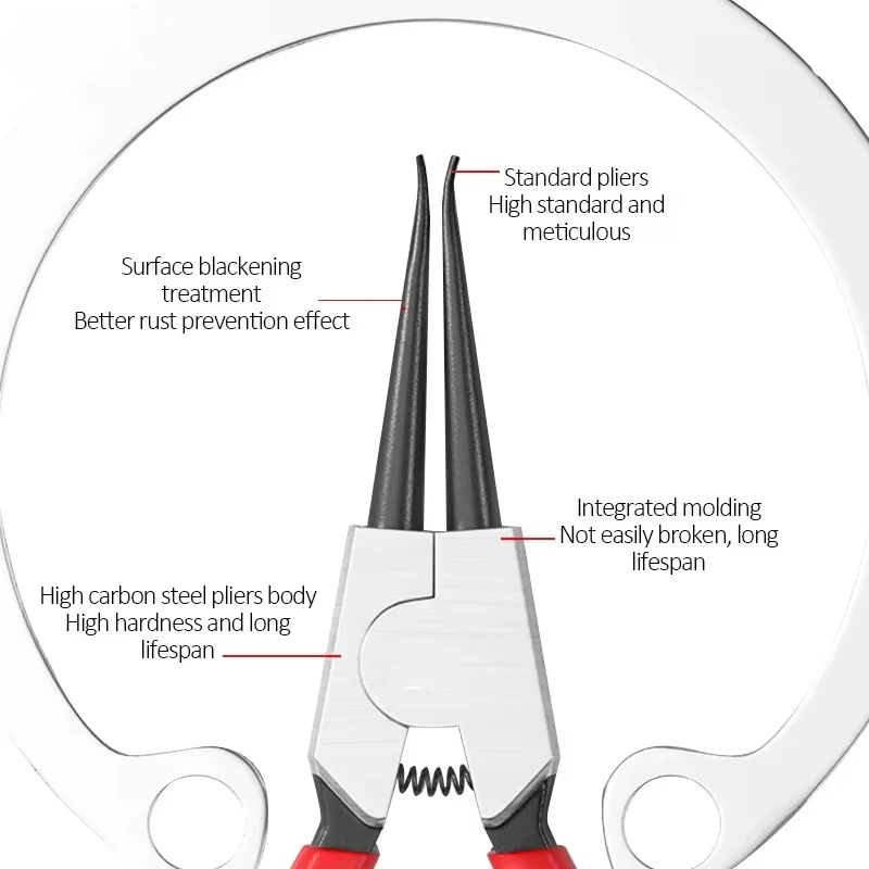 5-In Circlip Pliers,Needle nose Pliers，Retaining Ring Pliers，for Removing Installing Puller Locking Rings Shafts