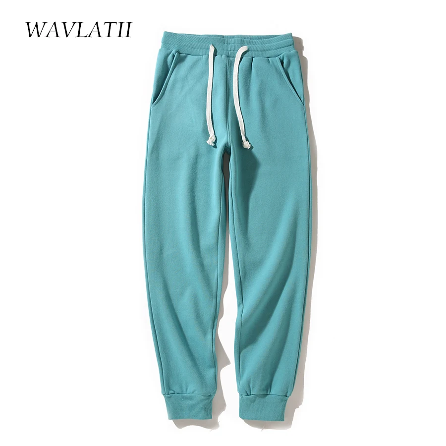 WAVLATII Women New Grey Sweatpants Female White Casual Harem Pants Lady Solid Sporty Pockets Trousers for Spring Autumn WP2301