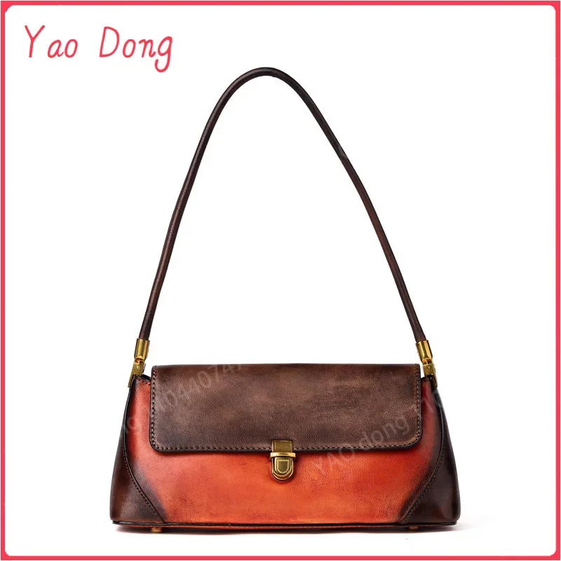 Yao Dong Retro Women Shoulder Bags For Phone Purses And Designer Handbags High Quality New Luxury Genuine Leather Long Handle Ba