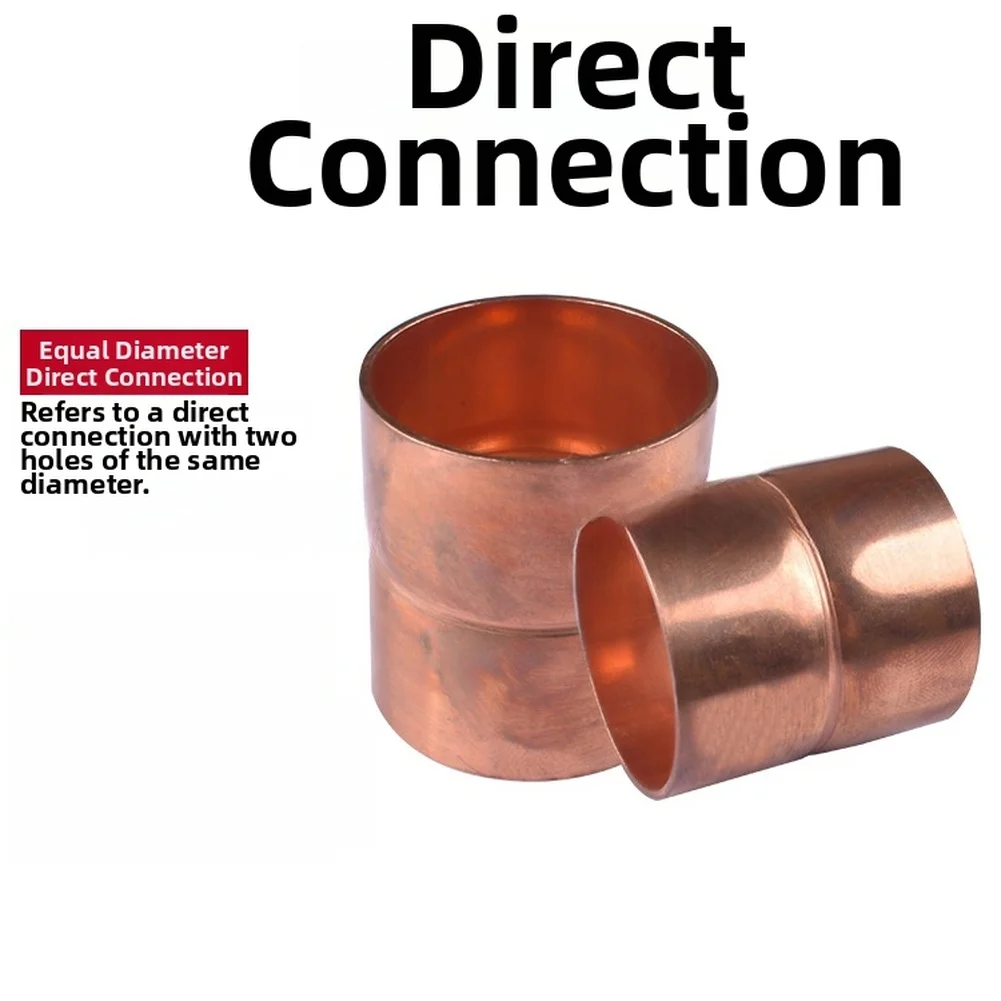 20Pcs 6.35mm Equal Straight Copper Coupling Socket Weld Pipe Connector Air Conditioning Refrigeration Copper Tube Fitting