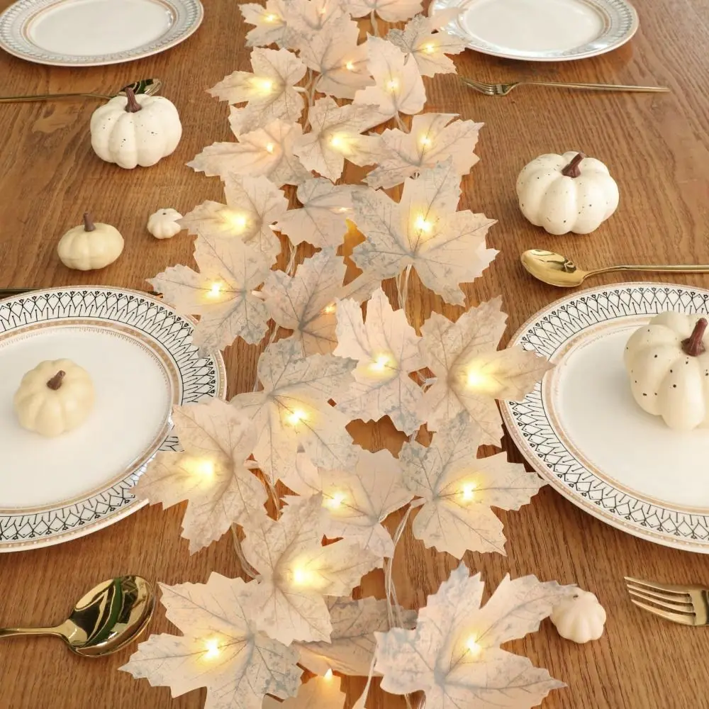 Maple Leaf Design Maple Leaf LED String Lights Waterproof Imitation Plant Holiday Decorative Lights Plastic Lifelike