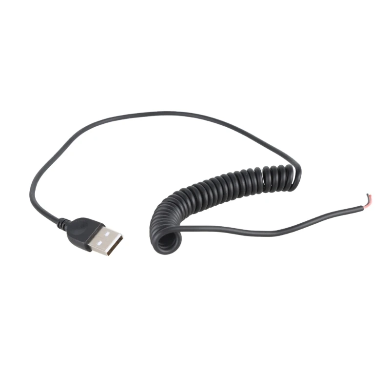 Flexible USB Male 2Pin Pigtail Cable USB Power Cord for LED Lights Cooling Fan