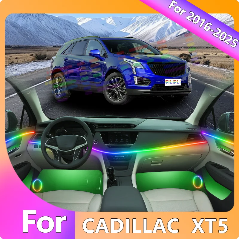 

FILIPLI For The CADILLAC XT5 For 2020 Voice Controlled Car Interior LED Mood Light Cyberpunk Car Ambient Light Easy To Install