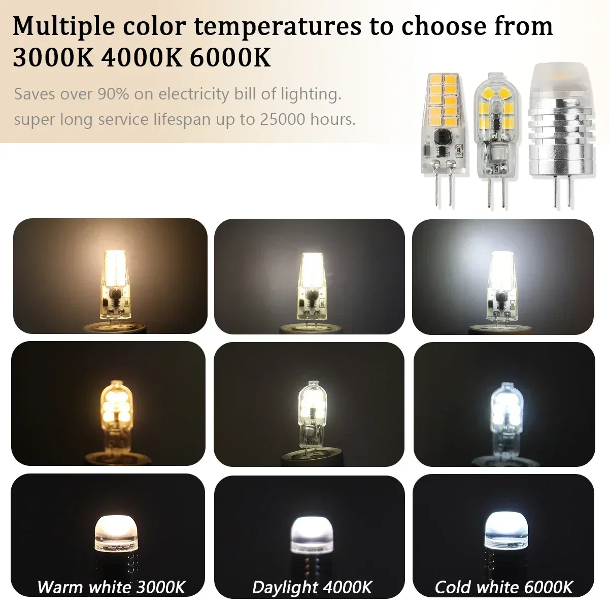 2 pçs mini g4 12v 24v lâmpada led luz regulável 3w cob lâmpada ac dc 12v lampada cob 360 feixe lampada g4 cob luzes substituir halogênio