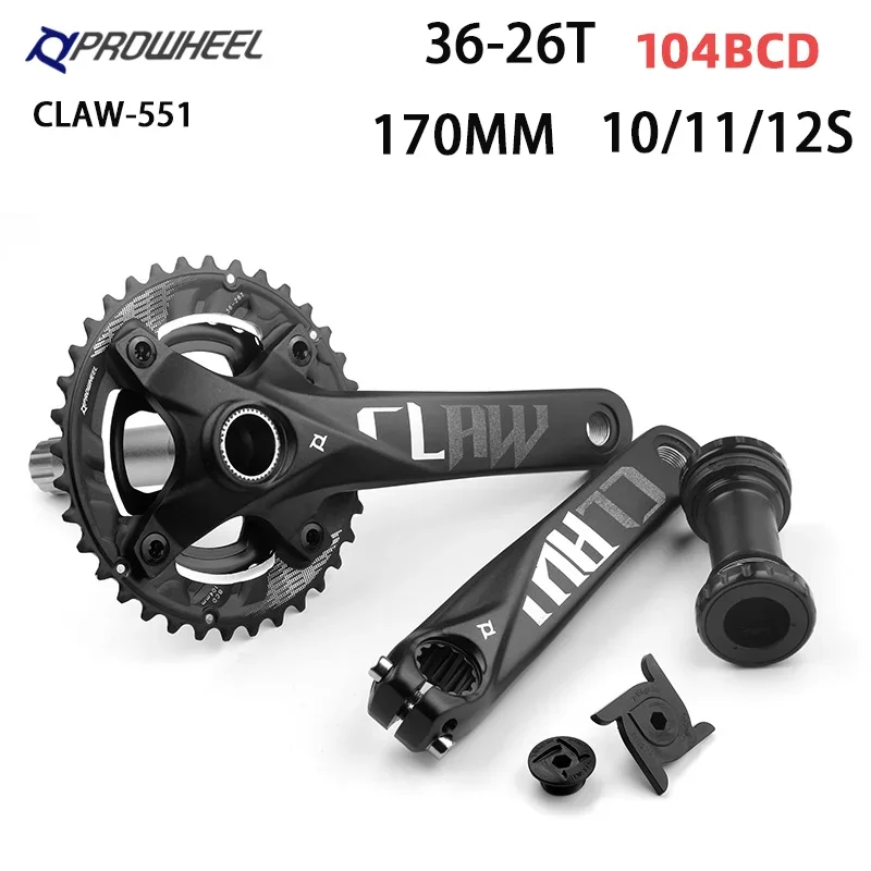 

PROWHEEL105BCD MTB Crankset Crank Arm 36-26T Sprocket 10S 11S 12S 170MM with Bicycle Part Bottom Bracket BB73