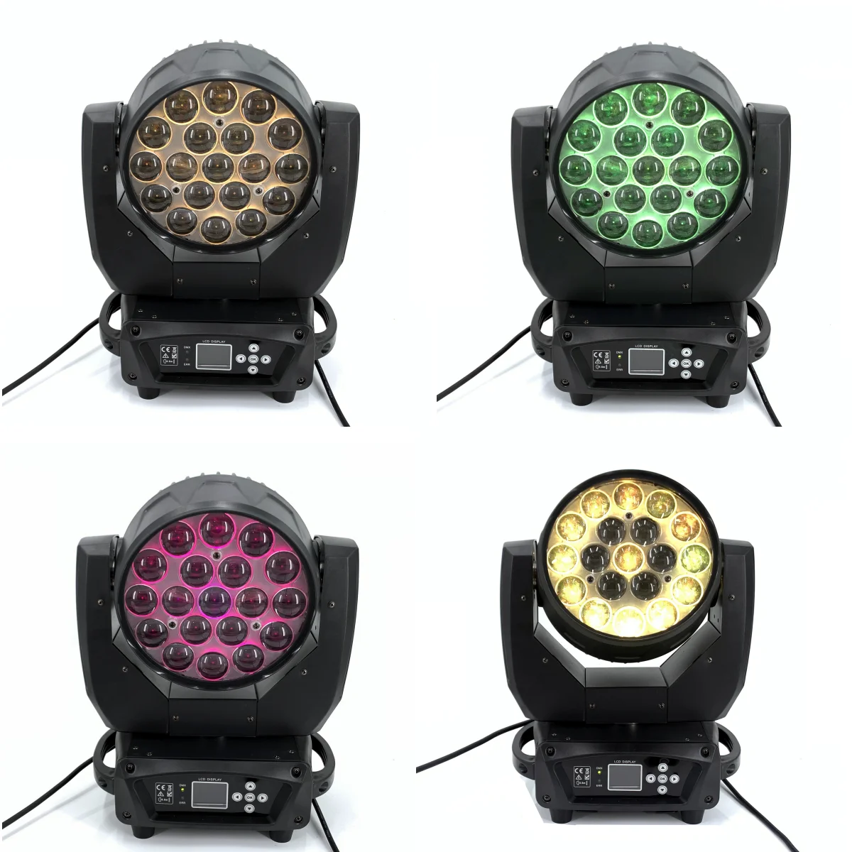 Imagem -04 - Led Moving Head Light Rgbw Feixe de Lavagem Luz Zoom dj Bar Máquina de Palco Dmx512 Zoom Feixe Controle de Círculo 19x15w Profissional