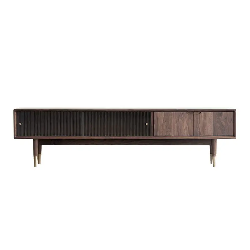 North American black walnut solid wood TV cabinet, modern simple floor cabinet, Nordic small apartment living room