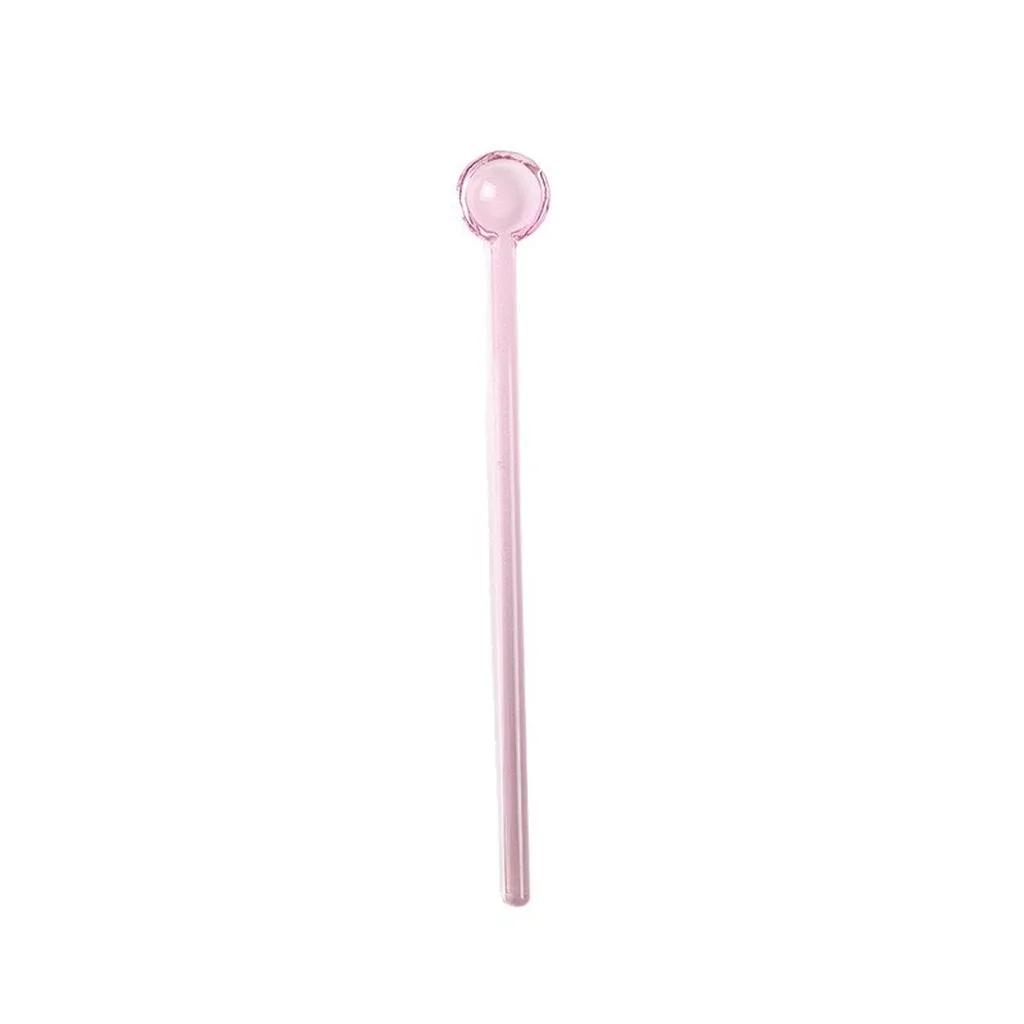 Coffee Stirring Spoon Glass Round Spoon Borosilicate Glass Spoon Colored For Coffee Cold Drinks Home