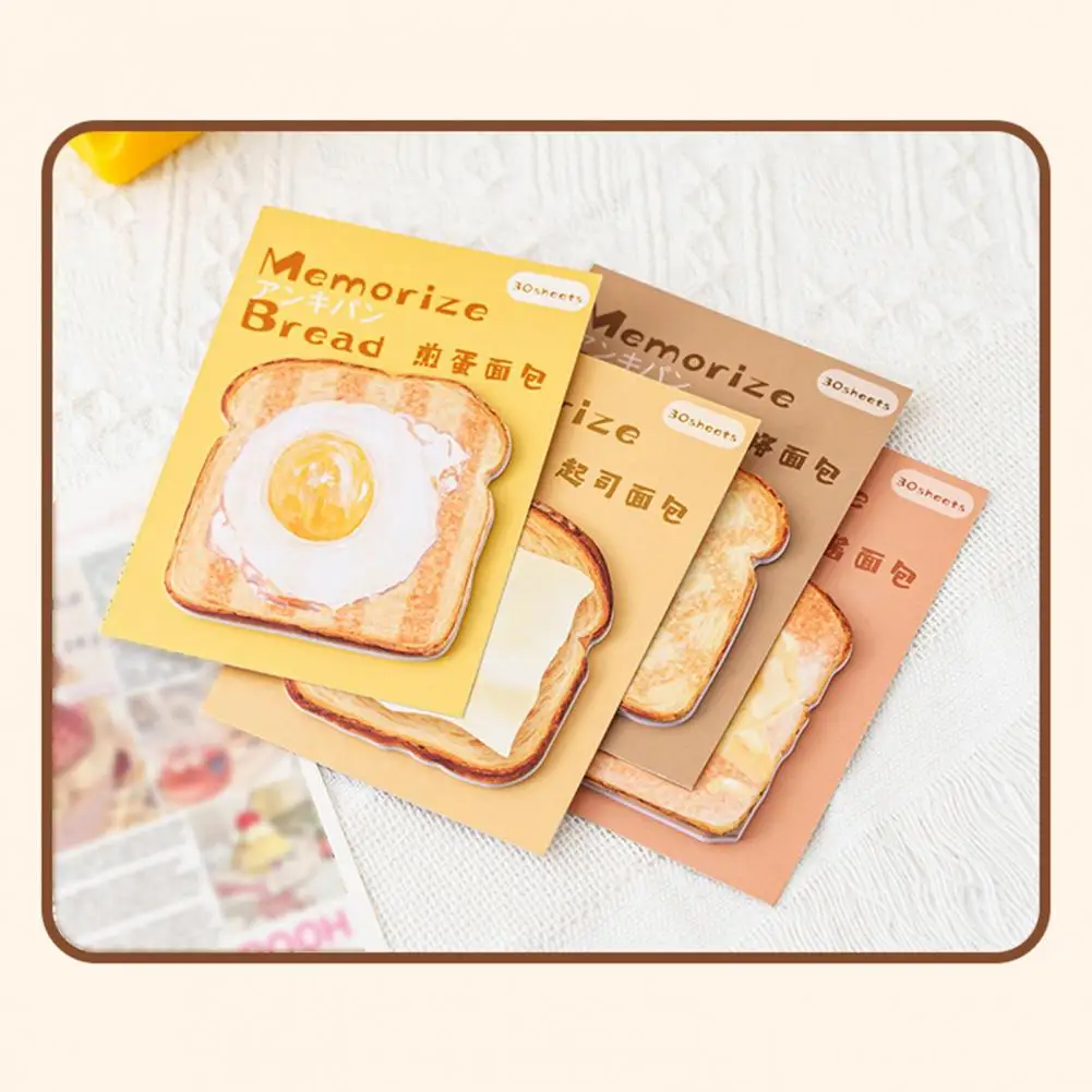 Loaf Sticky Notes Premium Bread Shaped Sticky Notes 30 Sheets Loaf Design Memo Pads for Smooth Writing Leaving for Reliable