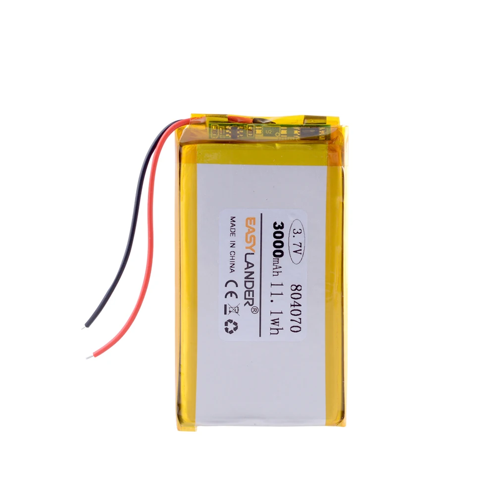 3.7V 3000mAh 804070 Polymer lithium ion / Li-ion battery