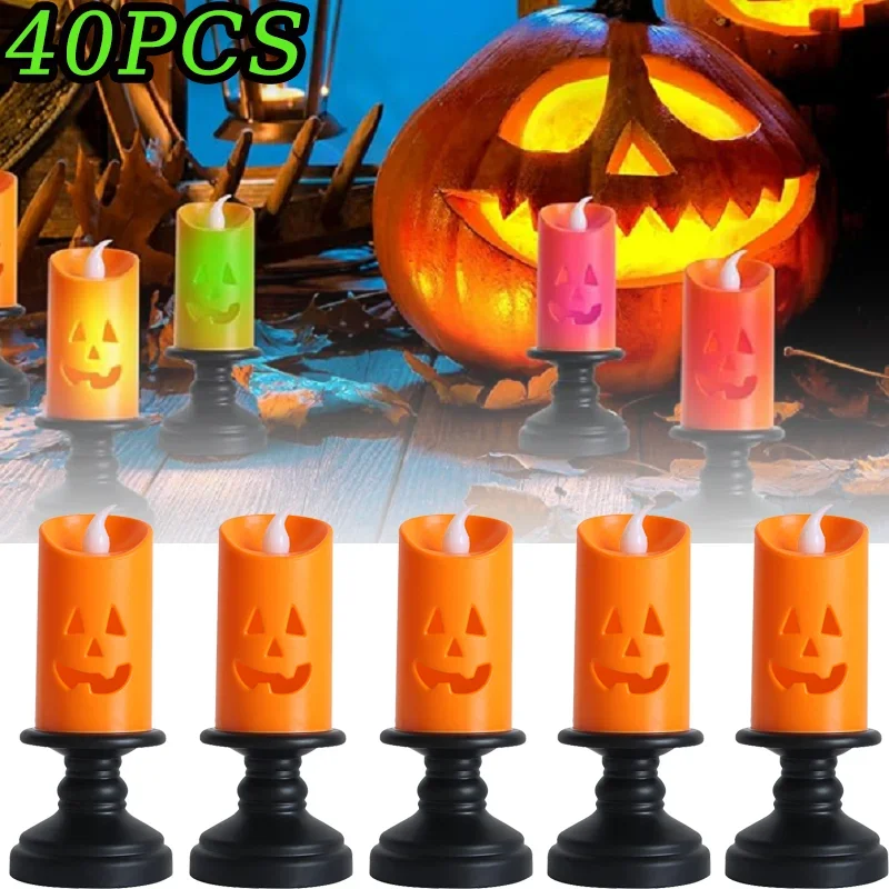 

Halloween Led Pumpkin Candle Light Creative Candle Holder Night Light Atmosphere Decorative Props Small Ornaments