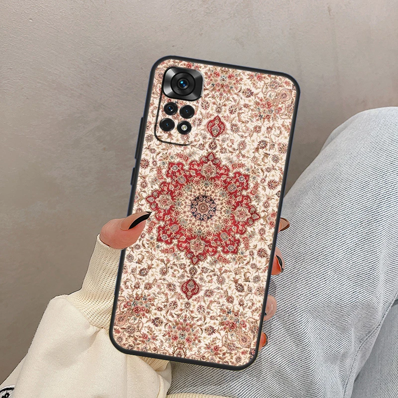 Retro Ethnic Carpets Turkish Rug Funda For Xiaomi Redmi Note 10 8 9 11 12 Pro Plus Note 11S 10S 9S Redmi 12C 10C 9A 9C Case