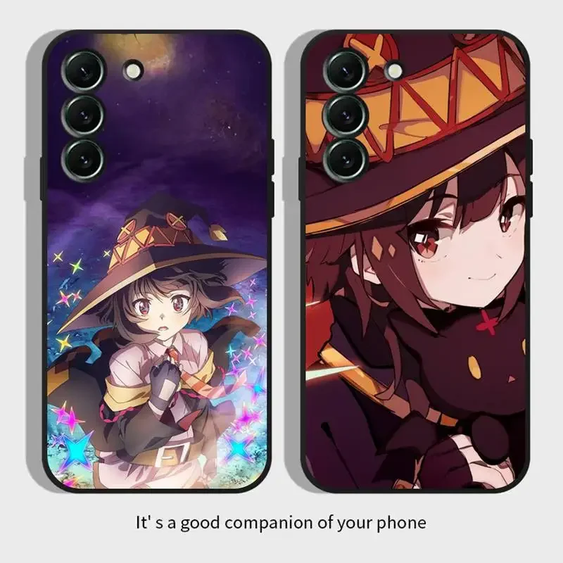 

Megumin Konosuba Phone Case For Samsung Galaxy S 23 22 21 20 10 e 9 8 7 6 5G plus edge ultra lite Black Soft Silicone Cover