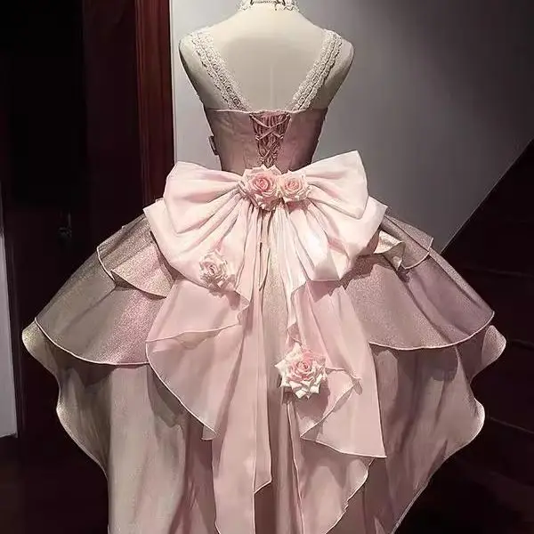 

Japanese Original Pink Rose JSK Princess Style Lolita Dress Birthday Party Cute Sweet Dress for Women