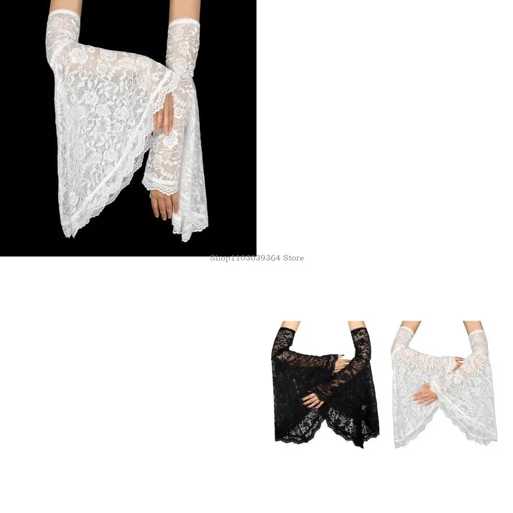 

Костюм Костюма Костюма Готическая кружевная рукава с трубами манжеты для тематической вечеринки