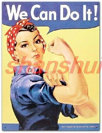 Rosie The Riveter We Can Do It Ww2 Military Retro Vintage Look Style Metal Tin Sign 8X12In ALIA