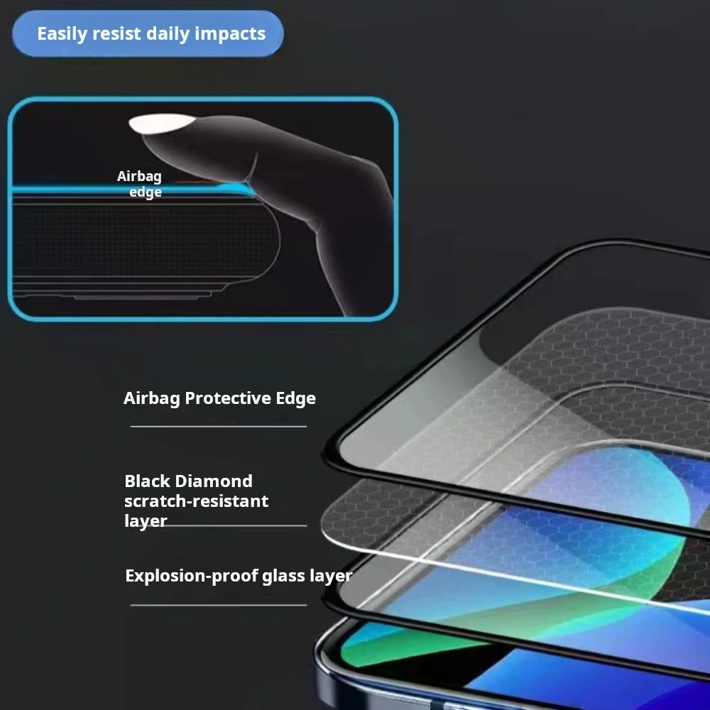 

Suitable for Apple 15 airbag film tempered film anti drop high-definition shatterproof edge 16PRO mobile phone film