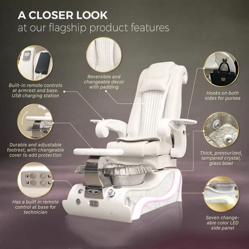 Top Seller Custom Electric Whirlpool Foot Spa Salon Pedicure Chair Reclinable Knead Massage Foot Nail Chairs Manicure For Sale