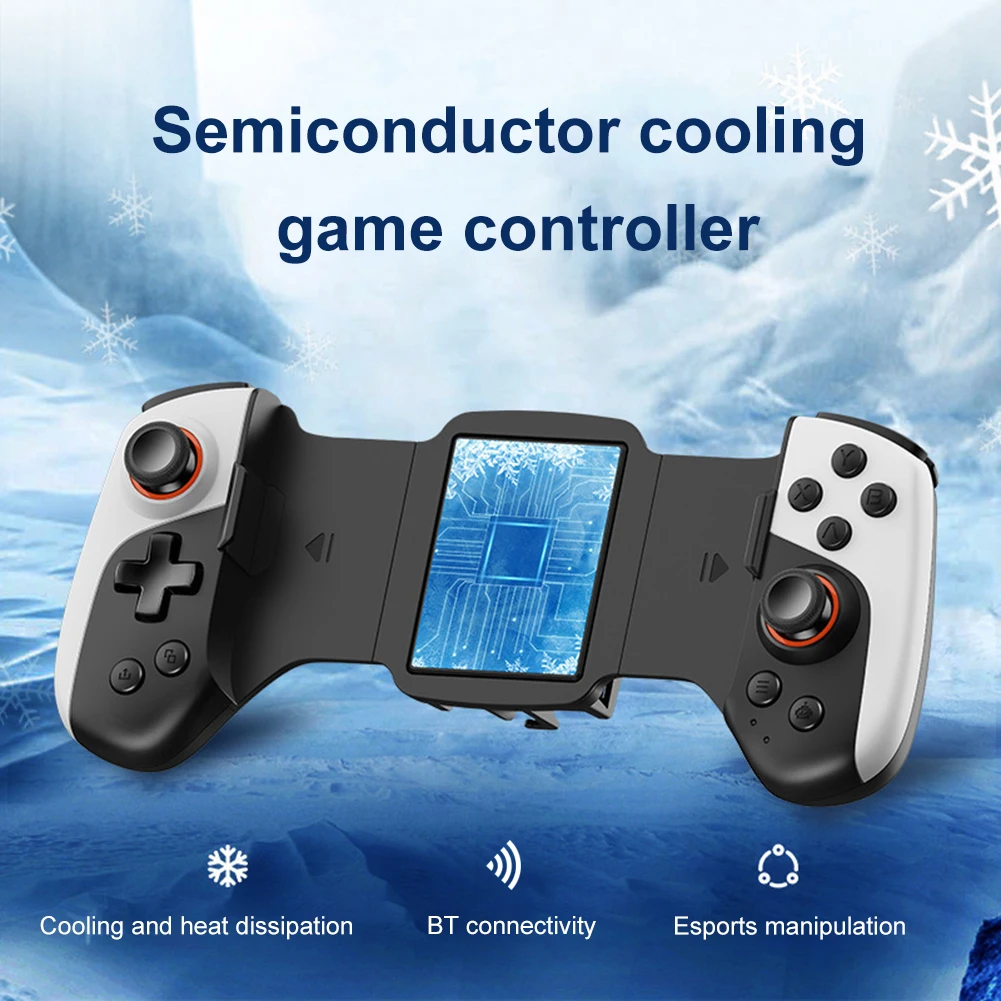 2 in 1 Telescopic Gamepad Dual Joystick Cooling Wireless Mobile Gaming Controller 300mAh for iPhone Android Phone Switch PC