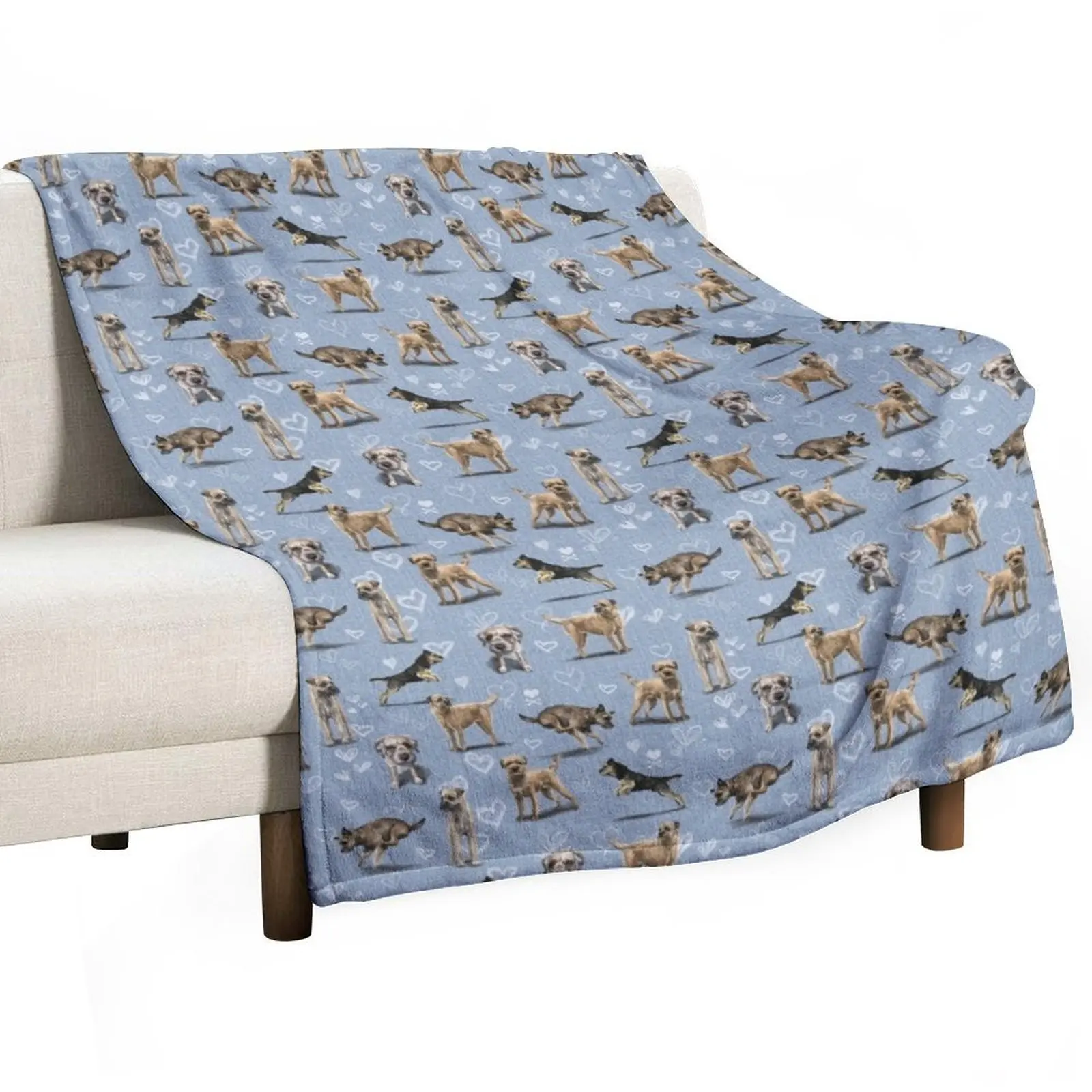 The Border Terrier Throw Blanket Flannel Fabric halloween warm winter Designers Extra Large Throw wednesday Blankets