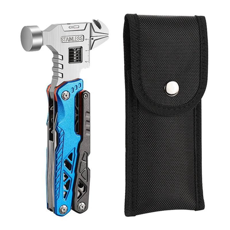 

AT43-Multifunctional Round-Headed Hammer Folding Nail Hammer Pliers Emergency Vehicle-Mounted Combined Integrated Tool Hammer