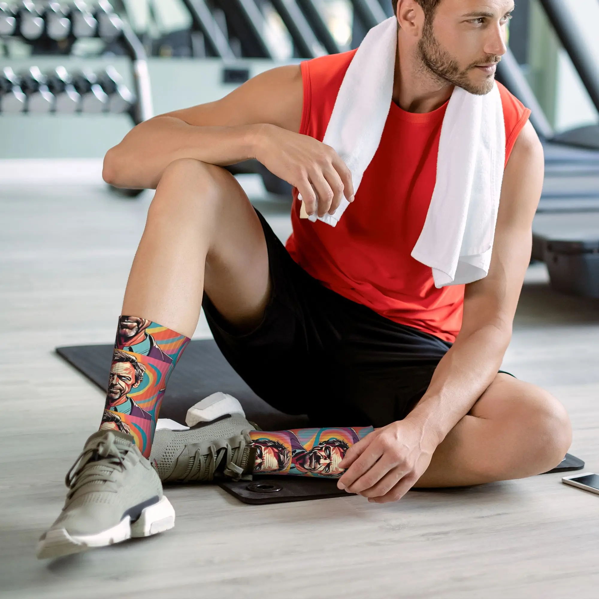 Dr. Gregory House Psychedelic Stockings Adults Men Socks Soft Leisure Socks Autumn Skateboard Anti Sweat Graphic Socks Present