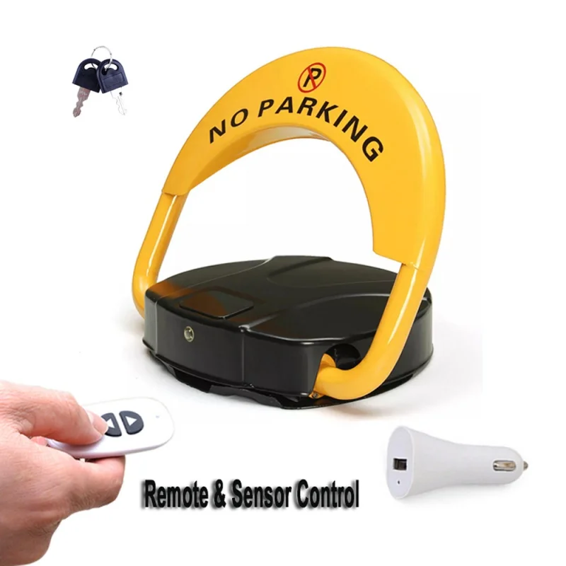 

2 Remote Control Folding Safety Automatic Sensor Parking Lock Barrier Guard Column with Lock and Bolt (Excluding Battery)