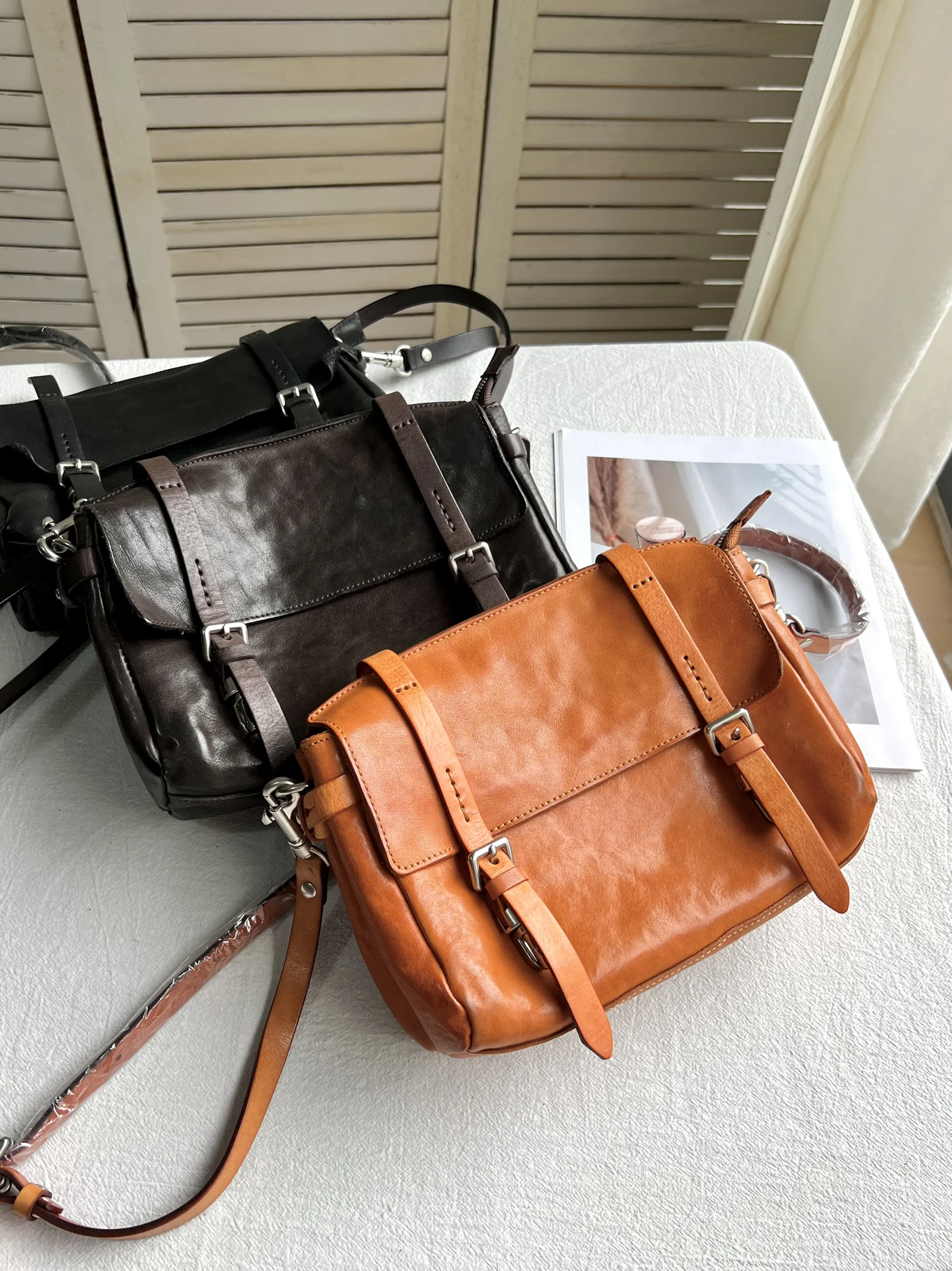 

Большая сумка-мессенджер Capaci, верхний слой из воловьей кожи, сумка через плечо на одно плечо, универсальная женская сумка в стиле ретро