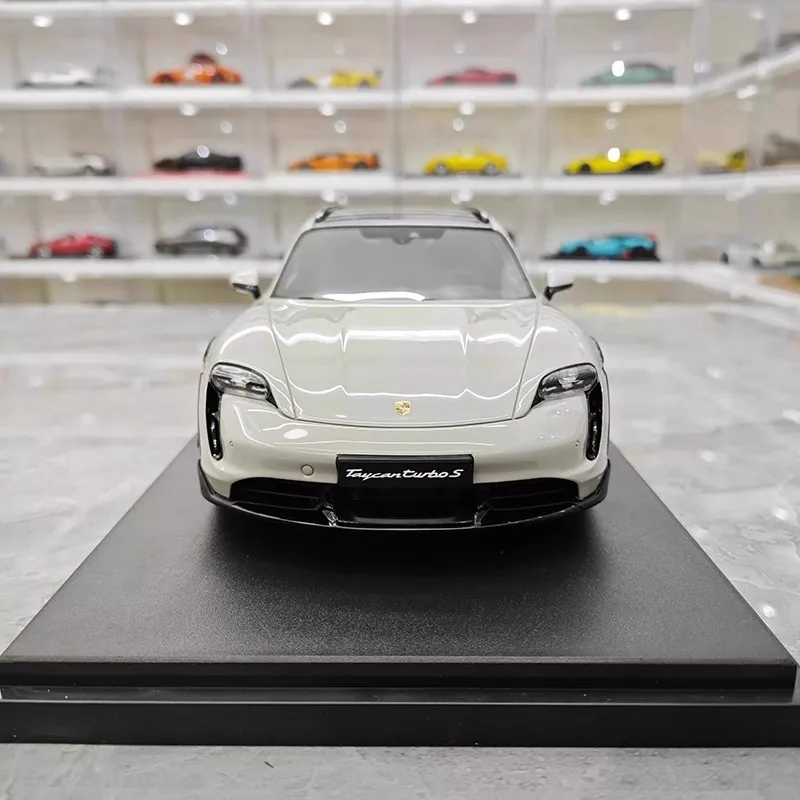 GT 스피릿 1/8 포르쉐 타이칸 터보 S 2022 자동차 모델 룸 장식 모델 시뮬레이션 컬렉션 자동차 모델 소년 생일 장난감 선물