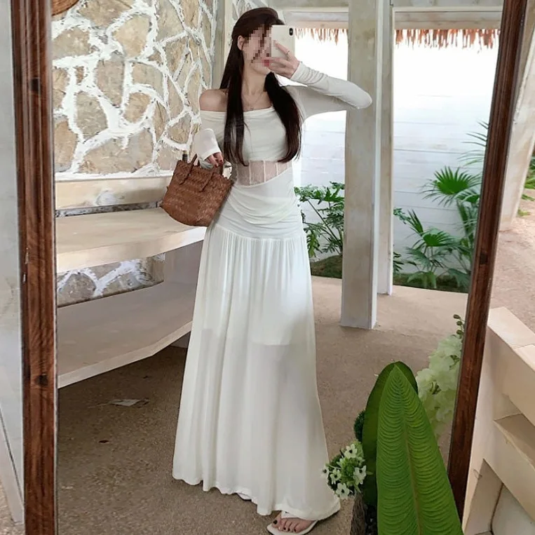 

Винтажное роскошное черное вечернее платье на одно плечо, комплект из 2 предметов, женское прозрачное кружевное облегающее платье для вечеринки, выпускного вечера, эстетические халаты, костюмы