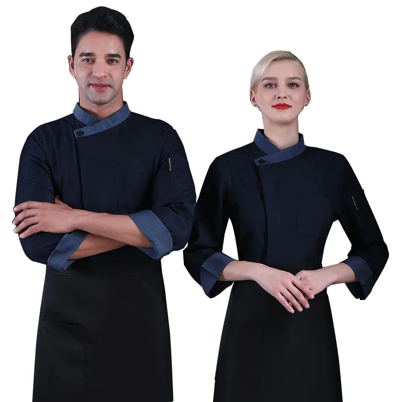 C324 Food Service Long Sleeve Professional Head Chef Uniform Restaurant Hotel Kitchen Coat Chef Jacket Chef Coat Waiter Clothes