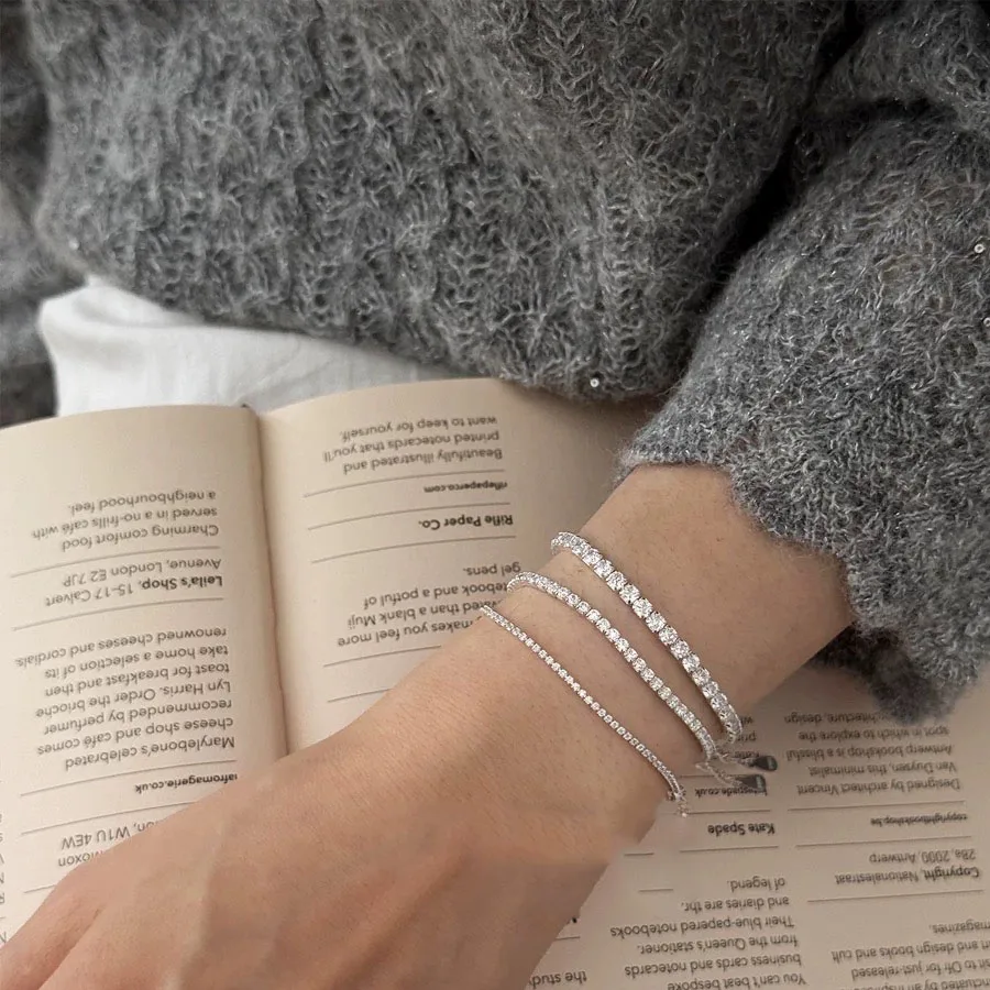 925 Sterling Silver Bracelets for Women Men String Accessories Trend Vintage Zircon Chain Pendant Party Jewelry Gift