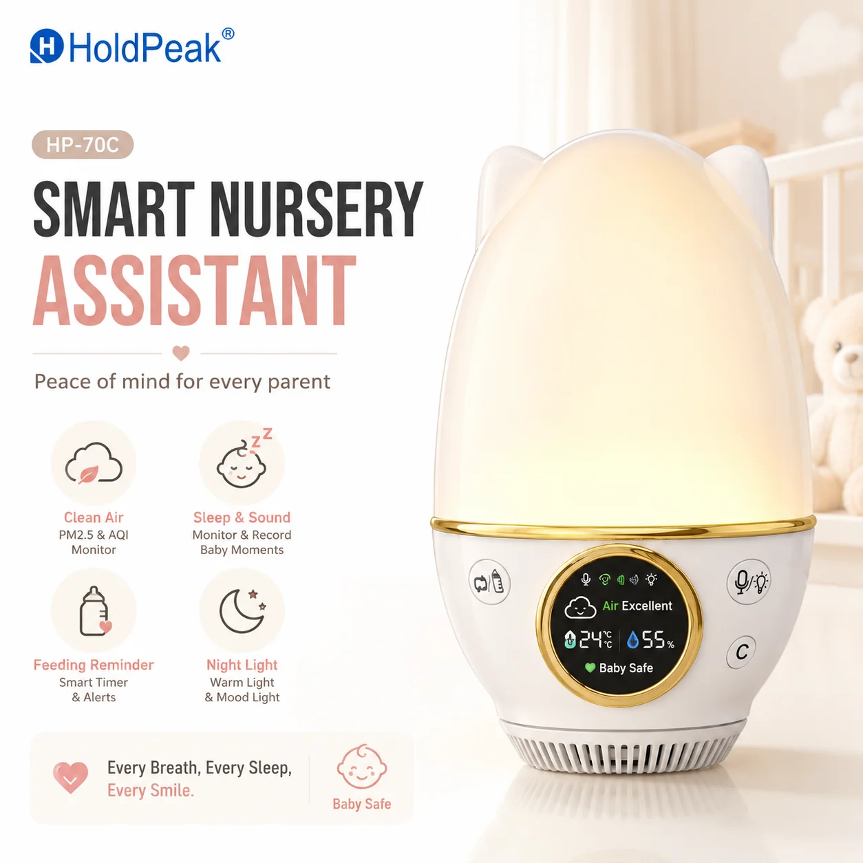 Baby Nursery Temperature - Baby Monitor CO2 AQI PM2.5 Air