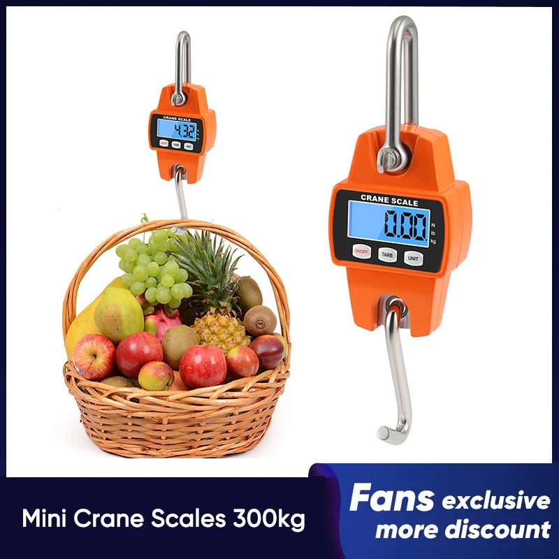 

Portable Digital Crane Scale 300kg/600lb Electronic Crane Scale Hanging Scales with HooK for Farm Hunting Fishing Outdoor