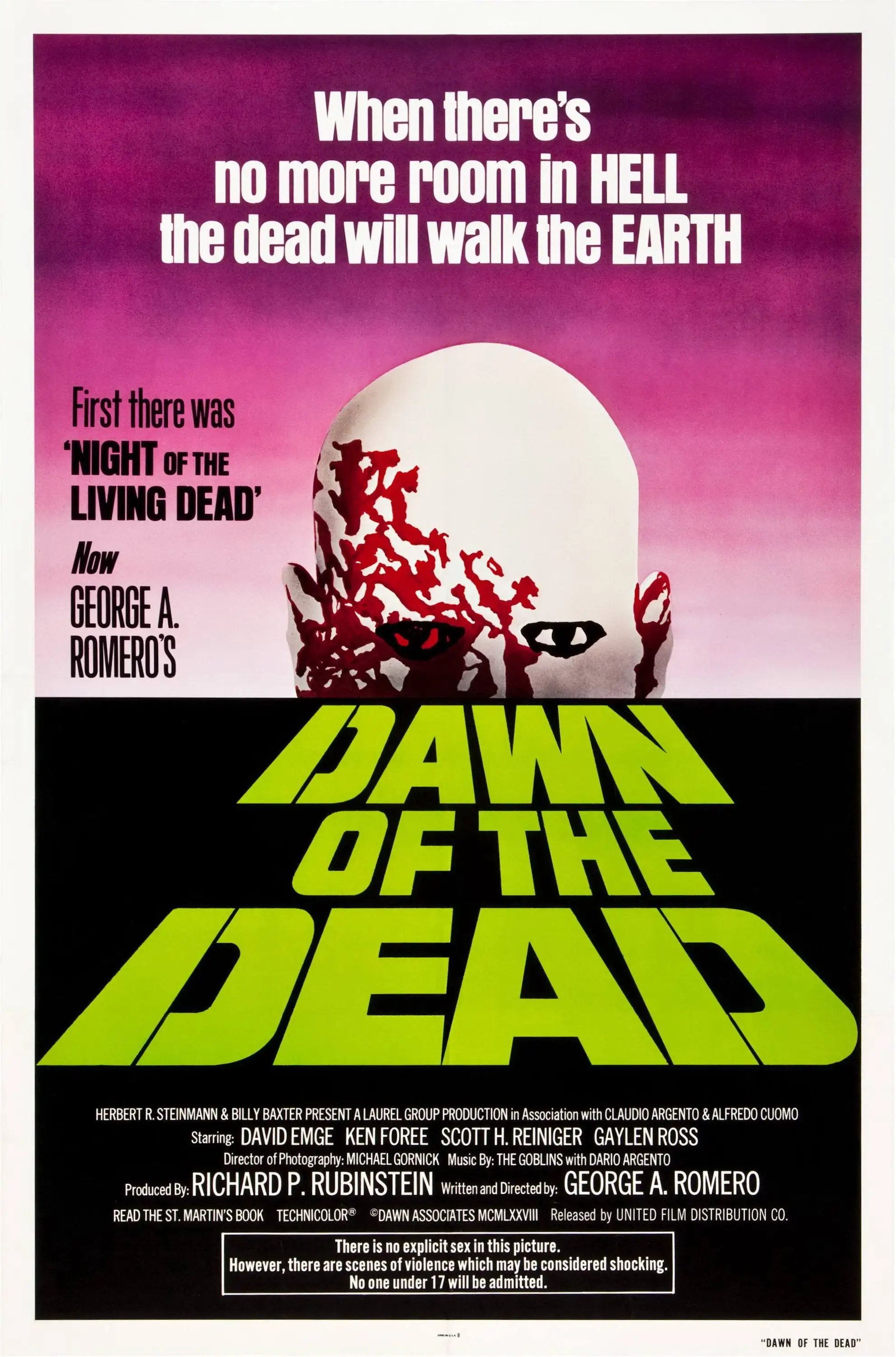 Movie Dawn of the Dead (1978) Poster Prints Wall Sticker Home Decor Bar Cafe Art Painting