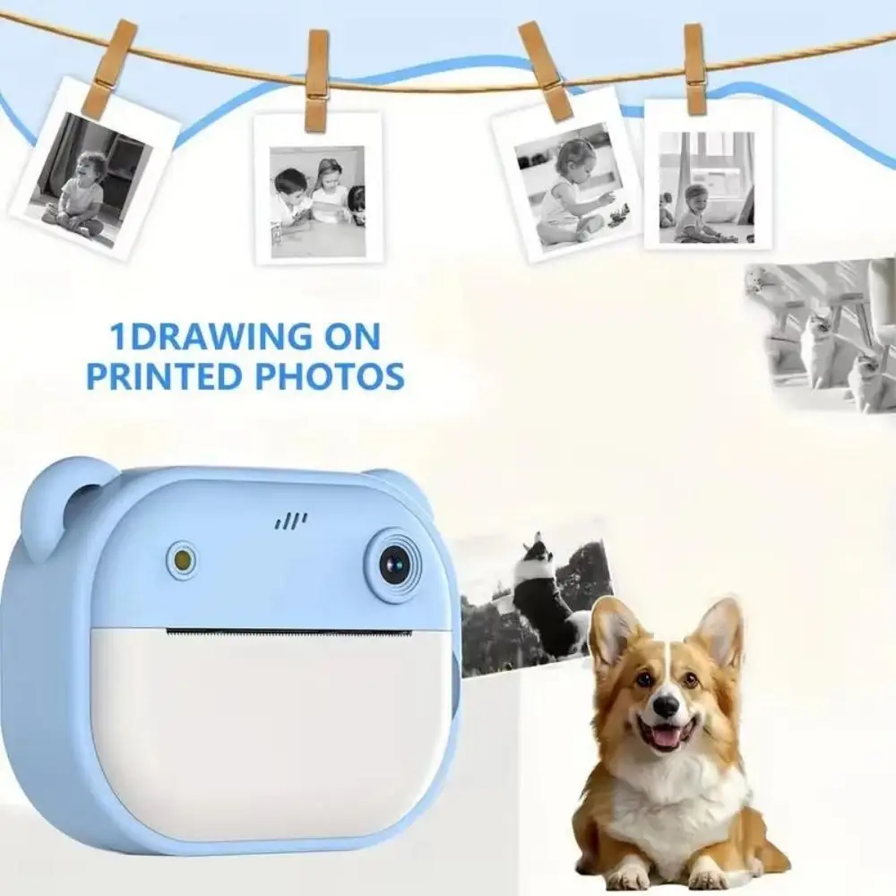 1080P HD-opname thermische printcamera 2,0 inch HD-scherm met printpapier Digitale kindercamera Afdrukbare dubbele lens met één klik